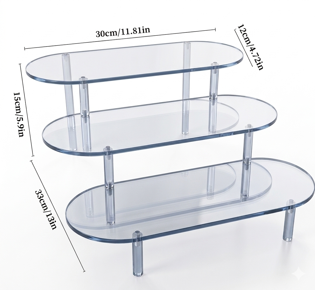 PREMIMUM JUMBO CLEAR SHELF 3 LAYERS – ZN Heart
